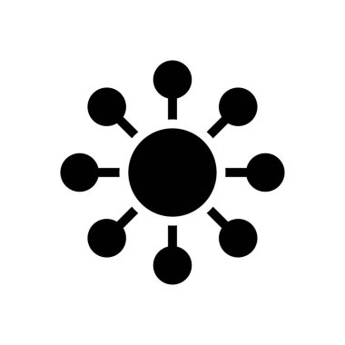 bağlantı vektörü glyph düz simgesi