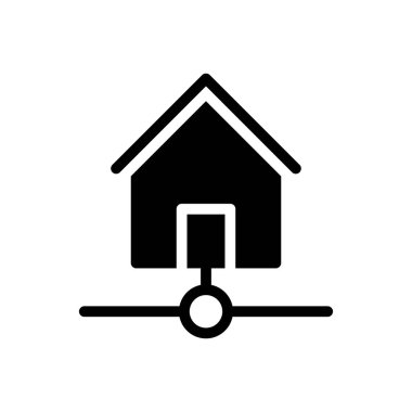 ev vektörü glyph düz simgesi