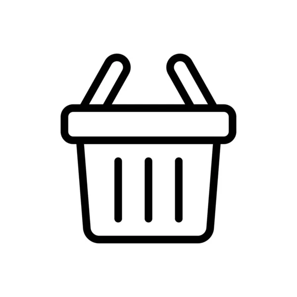 Basket Vector Thin Line Icon — Stock Vector