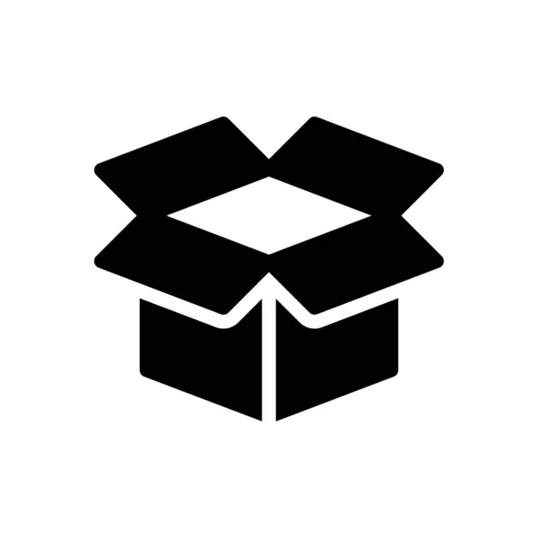 Box Vektor Glyphen Flaches Symbol — Stockvektor