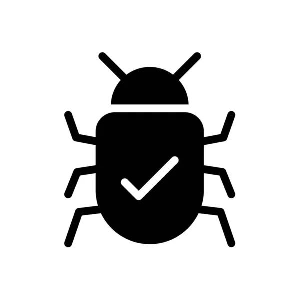 Bug Vektor Glyphen Flaches Symbol — Stockvektor
