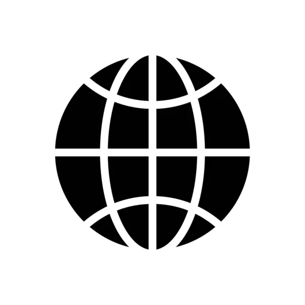 Global Vector Glyph Flat Icon — Stock Vector