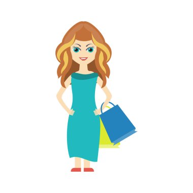 kız vektör düz renk simgesi