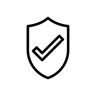 Koruma vektörü ince çizgi simgesi