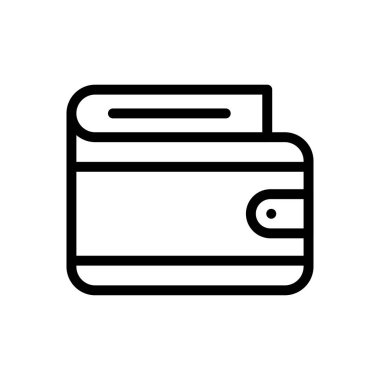 cüzdan vektör ince çizgi simgesi