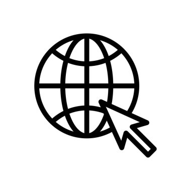 internet vektörü ince çizgi simgesi