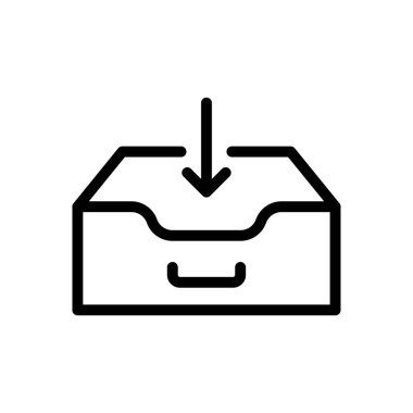 Çekmece vektörü ince çizgi simgesi