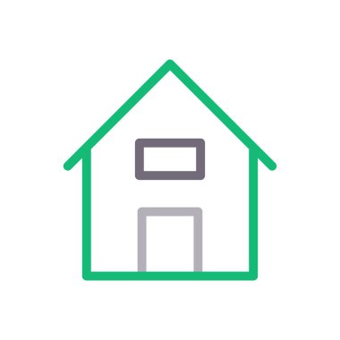 ev vektörü renk çizgisi simgesi