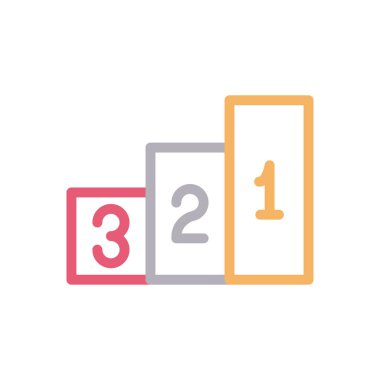 Kazanan vektör renk çizgisi simgesi