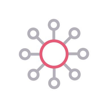 Sosyal vektör renk çizgisi simgesi