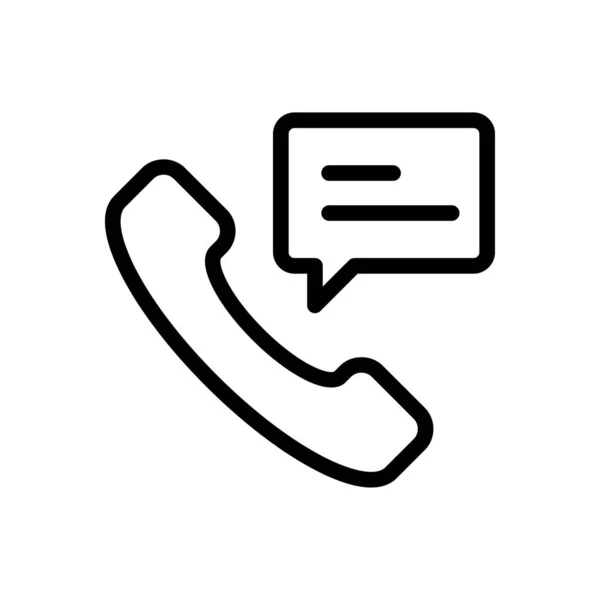 Telefoon Vector Dunne Lijn Pictogram — Stockvector