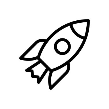 roket vektörü ince çizgi simgesi