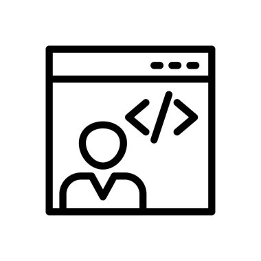 Geliştirme vektörü ince çizgi simgesi