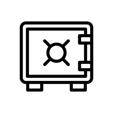 Güvenlik kutusu vektörü ince çizgi simgesi