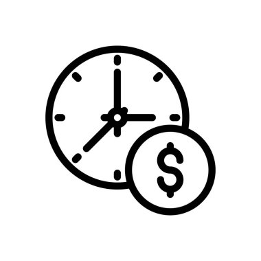 zaman vektörü ince çizgi simgesi