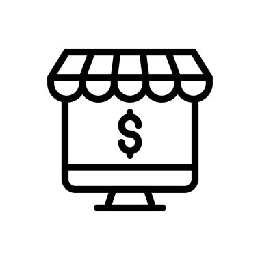 Alışveriş vektörü ince çizgi simgesi