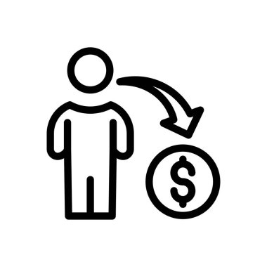 Dolar vektör ince çizgi simgesi