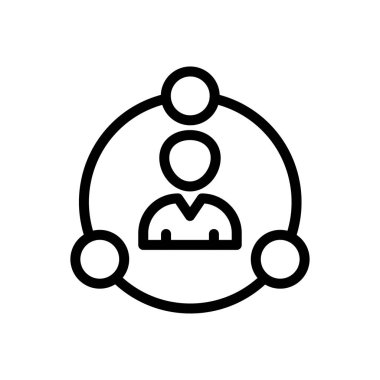 ağ vektörü ince çizgi simgesi