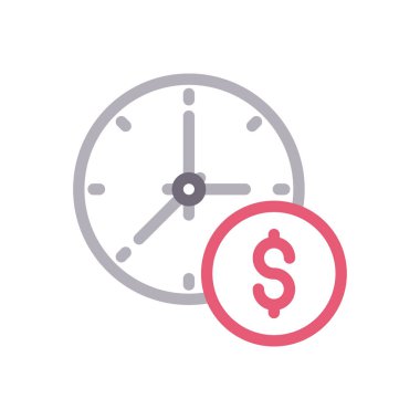 zaman vektör renk çizgisi simgesi