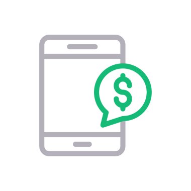 Dolar vektör renk çizgisi simgesi