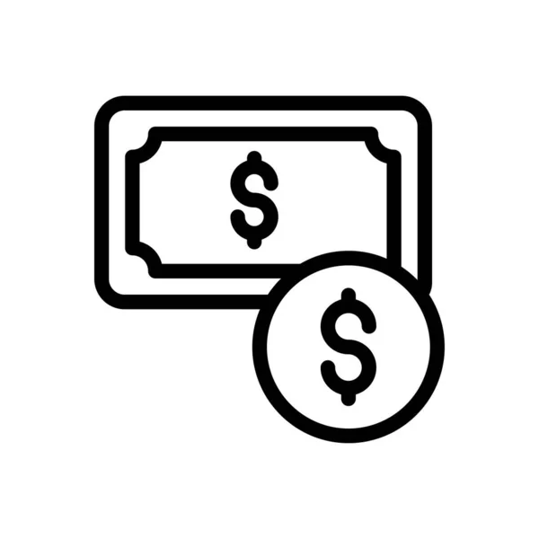 Χρήματα Διάνυσμα Λεπτή Γραμμή Εικονίδιο — Διανυσματικό Αρχείο