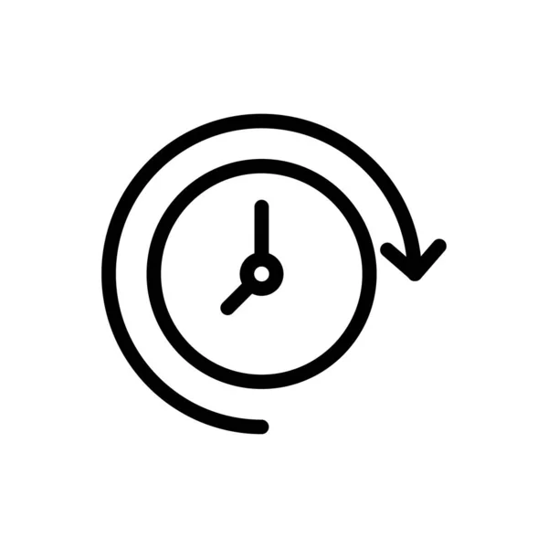 Clock Vector Thin Line Icon — Stock Vector