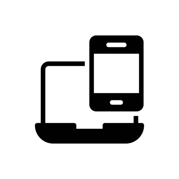 Mobiles Vektor Glyphen Flaches Symbol — Stockvektor