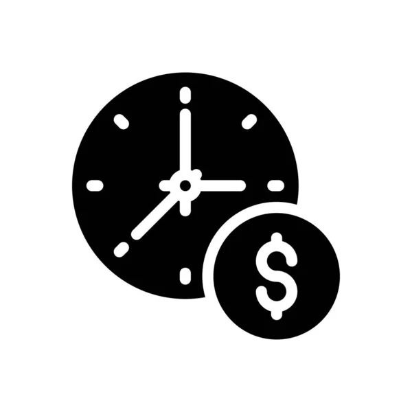 Temps Vectoriel Glyphe Icône Plate — Image vectorielle