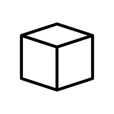 küp vektör ince çizgi simgesi