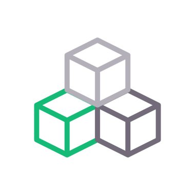 kutu vektör renk çizgisi simgesi