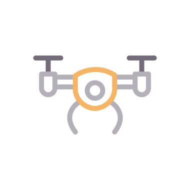 kopter vektör renk çizgisi simgesi