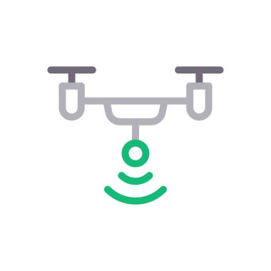 kopter vektör renk çizgisi simgesi