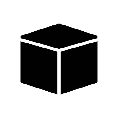 küp vektör glifinin düz simgesi