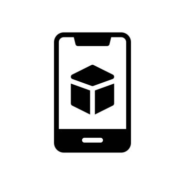 küp vektör glifinin düz simgesi