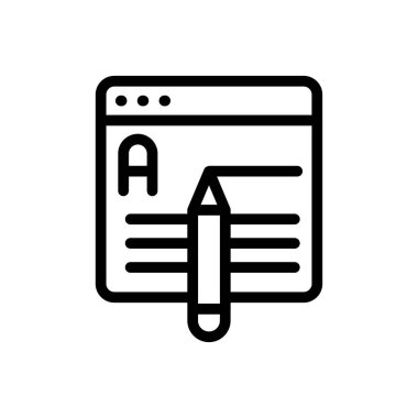 tarayıcı vektörü ince çizgi simgesi