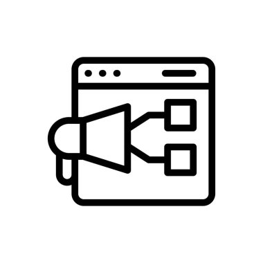 pazarlama vektörü ince çizgi simgesi