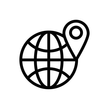 konum vektörü ince çizgi simgesi