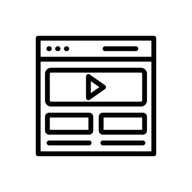 Web sayfası ince çizgi simgesi