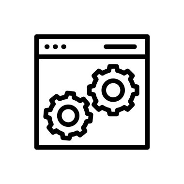 tarayıcı vektörü ince çizgi simgesi