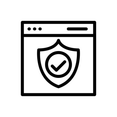 Koruma vektörü ince çizgi simgesi