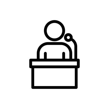 konuşma vektörü ince çizgi simgesi