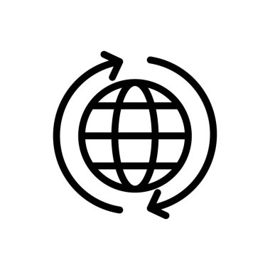 dünya vektör ince çizgi simgesi