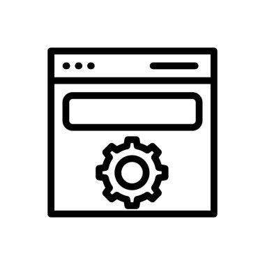 tarayıcı vektörü ince çizgi simgesi