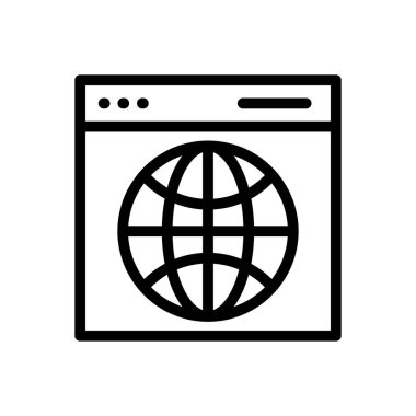 internet vektörü ince çizgi simgesi