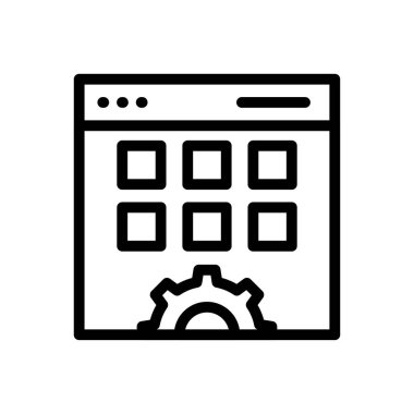 tarayıcı vektörü ince çizgi simgesi