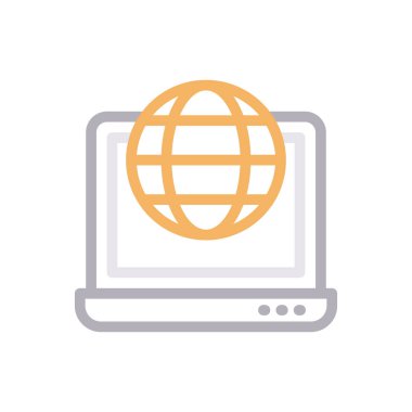internet vektör renk çizgisi simgesi