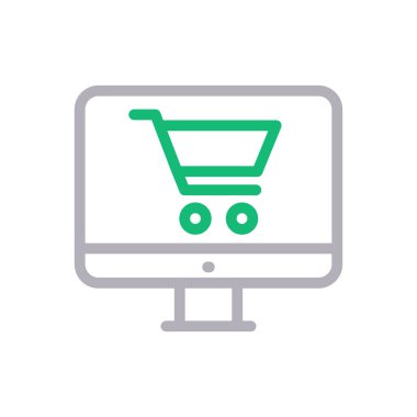 alışveriş vektörü renk çizgisi simgesi