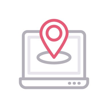 harita vektör renk çizgisi simgesi