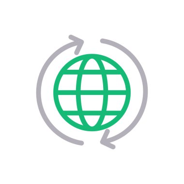 dünya vektör renk çizgisi simgesi