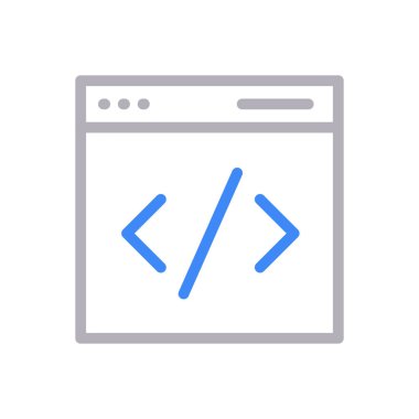 programlama vektör renk çizgisi simgesi